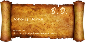 Bokody Dorka névjegykártya